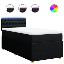 Vidaxl Box spring postelja z vzmetnico črna 100x200 cm blago