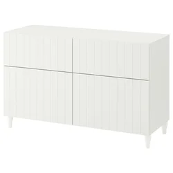 BESTA Komb.odlaganje s vratima/fiokama, bela/Sutterviken/Kabbarp bela, 120x42x74 cm