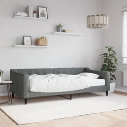 Greatstore Dnevna postelja z vzmetnico temno siva 90x200 cm blago