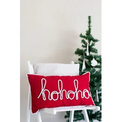 Aberto Design Ukrasni jastuk sa novogodišnjim motivom BSY117, 55x35x10 cm, Crveni