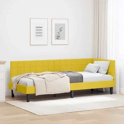 vidaXL Kotna postelja z vzglavjem Rumena 80 x 200 cm Žamet