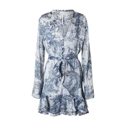 GUESS Obleka SIBILLA indigo/bela