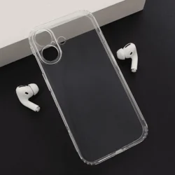 Maska za telefon Skin Silikon with pluggy za iPhone 16, Providna