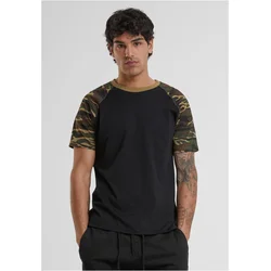 Raglan contrasting blk/woodcamo t-shirt