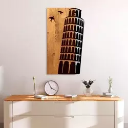 Wallity Zidna dekoracija Pisa Tower, 32cmx58cmx3cm, Hrast