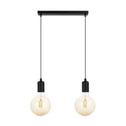 Luster na sajli MIROS 2xE27/60W/230V crne boje