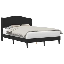 Vidaxl Konstrukcija postelje Črna 140 x 190 cm Umetno usnje