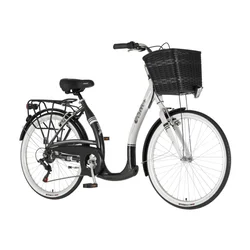 Bicikl City Visitor Vintage 26 Alu 18 V-Brake 6 Brzina 155-178cm (S/M) Belo Crni