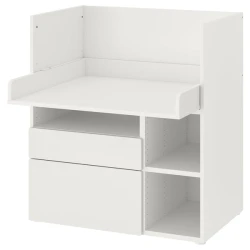 SMASTAD Radni sto, bela bela/s 2 fioke, 90x79x100 cm