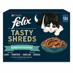 40% popusta na drugo pakiranje! Felix Tasty Shreds većice 24 x 80 g - Raznolikost okusa iz vode