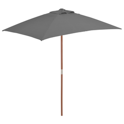 Vanjski suncobran s drvenim stupom 150 x 200 cm antracit