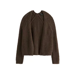 Lindex Pletena jopa Bonnie temno rjava