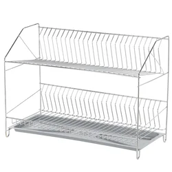 Odcejalnik za krožnike dvonadstropni 50cm kromiran 68663