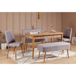 HANAH HOME Trpezarijski set Vina 0701 4 AtlanticGrey