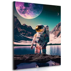 Slika astronavt na površini neznanega planeta - 100x150