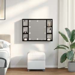 Ogledalo ormar Crni hrast 76 x 15 x 55 cm Konstruirano drvo