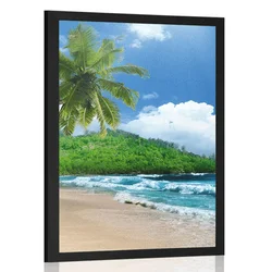 Plakat čudovita plaža na Sejšelih - 20x30 no frame