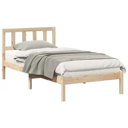 Vidaxl Konstrukcija postelje Rjava 90 x 190 cm Masivno borovo les