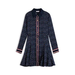 TOMMY HILFIGER Dolga srajca kremna/temno modra