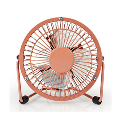 Nedis FNDK1PK10 - Namizni ventilator 3W/USB 10 cm rosegold