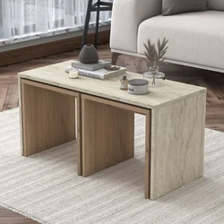 Hanah Home Set stočića za kafu, 3 komada, Bež