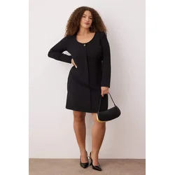 Trendyol Curve Ženska haljina Tbbaw26Ah00050, Crna