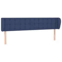 Vidaxl Vzglavje z ušesi modro 203x23x78/88 cm blago