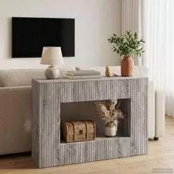 Konzolna stolica Prugasti Sivi Sonoma 101 x 29 x 74 cm