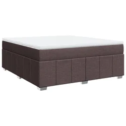 Vidaxl Box spring postelja z vzmetnico temno rjava 180x200 cm blago