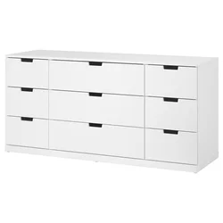 NORDLI Komoda s 9 fioka, bela, 160x76 cm