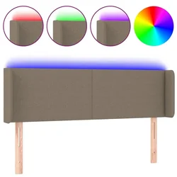 Vidaxl LED posteljno vzglavje taupe 147x16x78/88 cm blago
