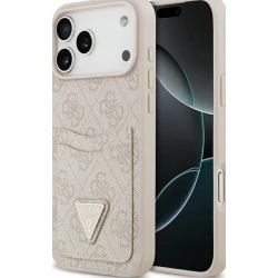 Maska za iPhone 17 Pro Max Guess 4G Double Card Triangle pink