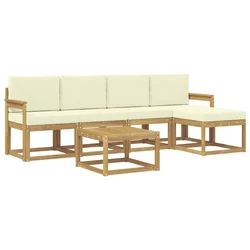 Set vanjskih sofa s jastukom 6 pcs Bijela i krem