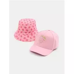 Sinsay - Set: kačket i bucket hat sa motivom malina 2 pack - šareno