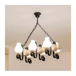 Brilagi - Lestenec na verigi RUSTIC 6xE14/40W/230V hrast