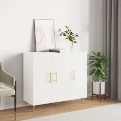 Vidaxl Komoda bela 90x34x80 cm konstruiran les