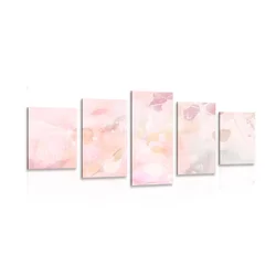 5-delna slika listi s pastelnim pridihom - 200x100