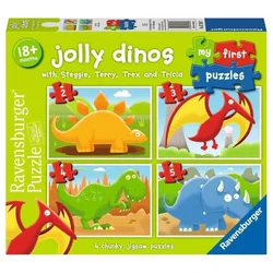 Ravensburger Slagalica Moje prve puzzle Jolly Dinos, 2/3/4/5 delova