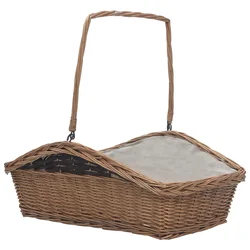 Košara za drva za ogrjev s ručkom 61,5 x 46,5 x 58 cm Smeđa vrba