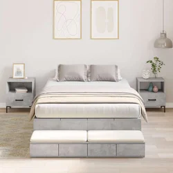 Krevet s ladicama Betonski sivi 120 cm Konstruirano drvo