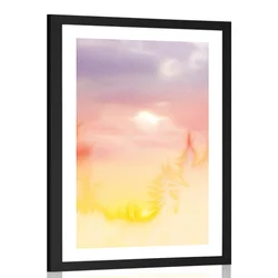 Plakat s paspartujem nežni obrisi gozda - 20x30 white