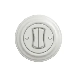 Reblig - Retro keramički beli dvostruki prekidač za stepenište sa okvirom br. 6+6