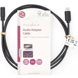 NEDIS CCGL65960BK10 Adapterski kabl sa USB-C na 3,5mm muški sa 4-pinom, 1m