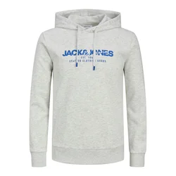 JACK & JONES Majica JJALVIS  modra / pegasto siva