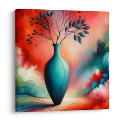 Slika svetleča vaza v abstrakciji - 40x40