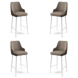 Hanah Home Set barskih stolica Enox, 4 komada, Bež-beli
