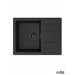 Milo Granitna sudopera Retto, o90, 65x50cm, Lava stone