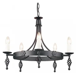 Elstead BY5-BLACK - Luster na lancu BELFRY 5xE14/60W/230V