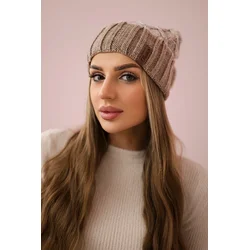 Kesi Cap with fleece Milano K203 ecru melange+light beige