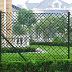 vidaXL Zelena rešetkasta ograda 1,5 x 15 m sa stupovima i opremom